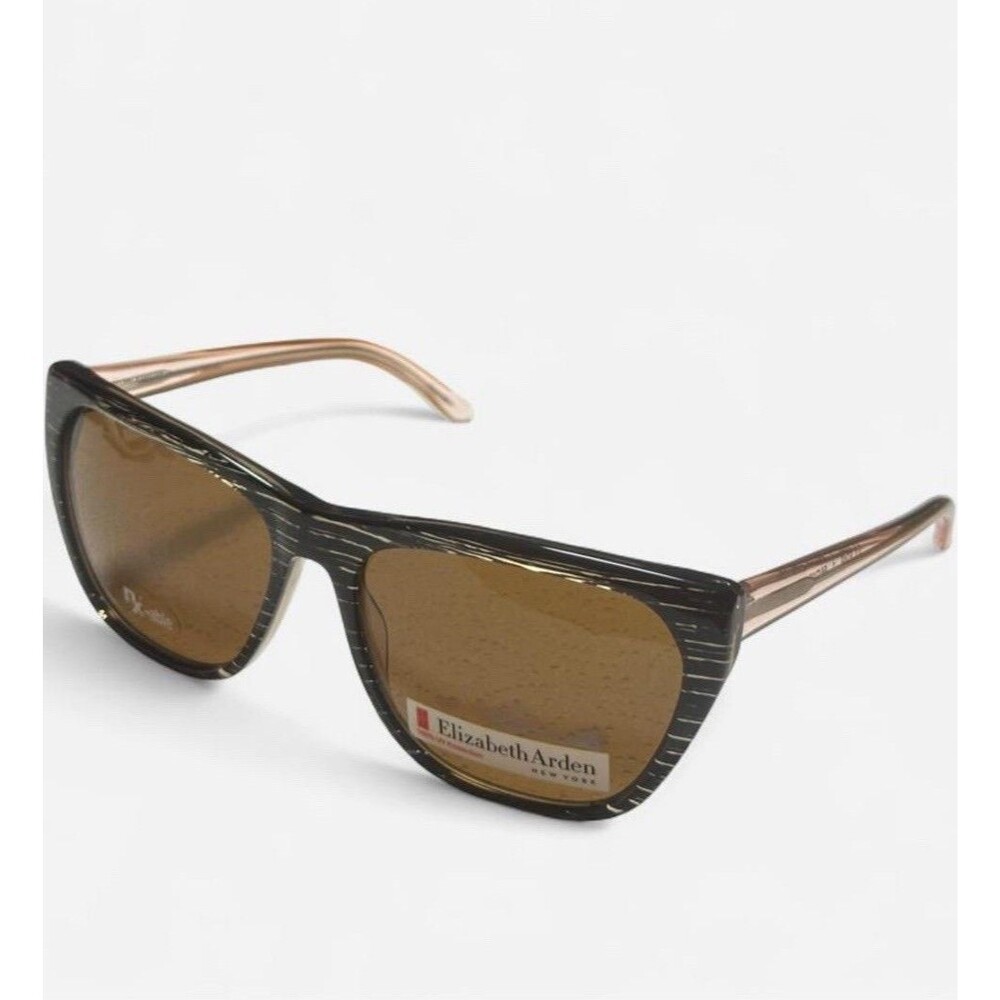 ELIZABETH ARDEN 5246 1 BLACK STRIPE New Cats Eye Sunglasses For Women Rx-able